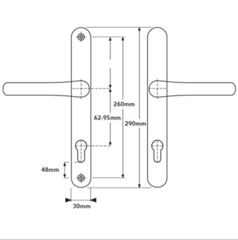 Retrofit Adjustable Door Handle for Multipoint Locks