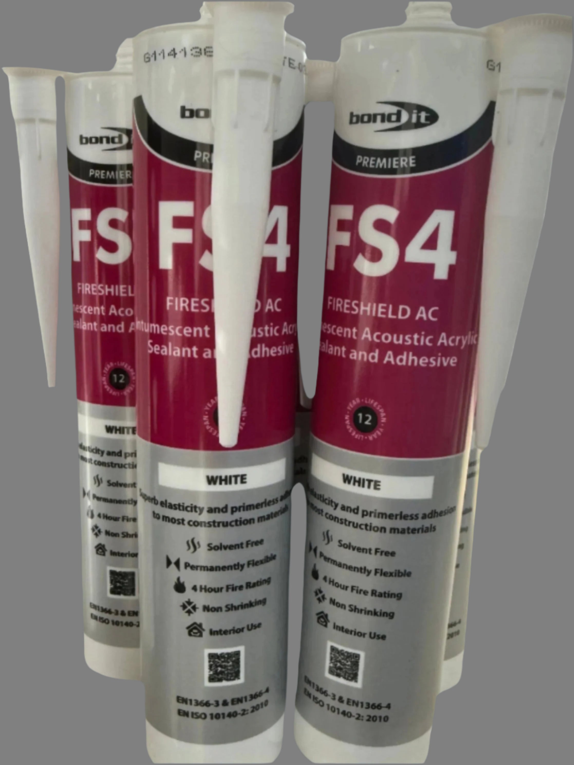 Bond-It BDFWH Fs4 Fireshield AC Intumescent Acrylic White Sealant & Adhesive EU3 BDFWH (Pack of 3 Bond-It BDFWH Fs4 Fireshield AC Intumescent Acrylic White Sealant & Adhesive EU3 BDFWH (Pack of 3